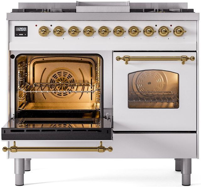 Ilve® Nostalgie II Series 40" White Pro Style Dual Fuel Range-2