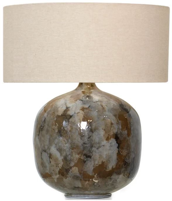 Stylecraft Azures Enamel Beige/Brown Table Lamp-0