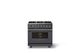 Viking® 5 Series 36" Cast Black Pro Style Dual Fuel (NG) Range with Brushed Brass Trim-3