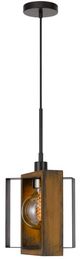 Cal® Lighting & Accessories Agrigento Black/Wood Mini Pendant-1