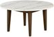 New Classic® Home Furnishings Essence White Marble Round Table Top with Brown Base-0