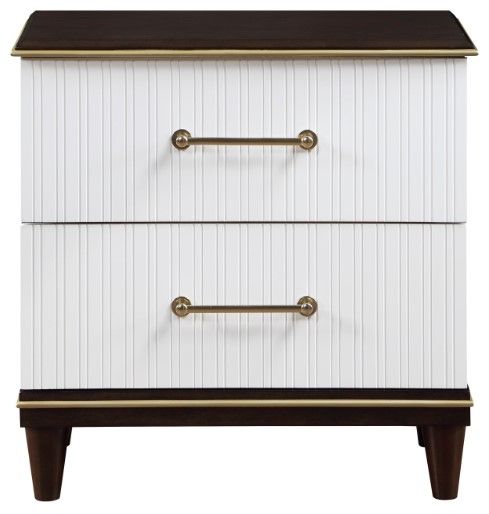 Homelegance® Niles Cherry/White Nightstand-2