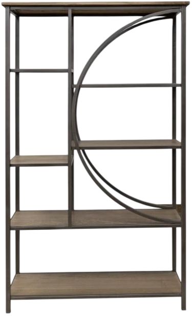 International Furniture Direct Zandria Black/Light Brown Bookcase-2