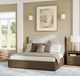 Flexsteel® Athens Chocolate Brown/Ivory King Upholstered Panel Bed-4