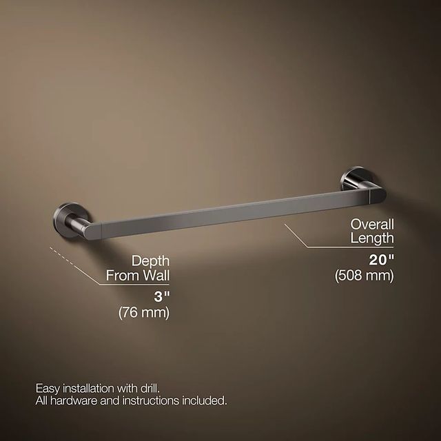 KOHLER® Composed® Vibrant Titanium 18" Towel Bar-4