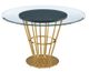 Armen Living Veronica Glass Top Round Dining Table with Gold Base-1