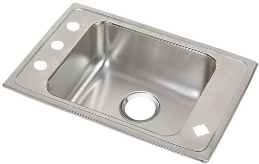 Elkay Lustertone® Classic Lustrous Satin Stainless Steel 31" x 20" x 6" 2LM-Hole Single Bowl Drop-in Classroom ADA Sink-0