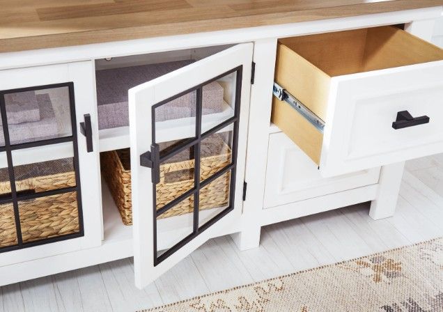 Signature Design by Ashley® Ashbryn Natural/White Extra Large TV Stand-4