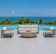 Uttermost® Borneo Dark Gray/Oyster White Fabric/Wooden Outdoor Sofa-2