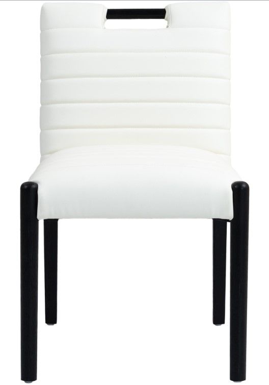 Meridian Furniture Aimee Black/Cream Leather Dining Side Chair-1