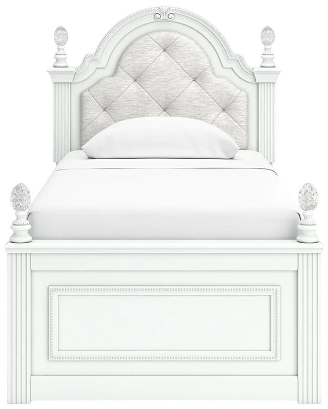 Signature Design by Ashley® Kozlani White Youth Twin Upholstered Panel Storage Bed-2