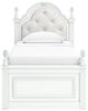Signature Design by Ashley® Kozlani White Youth Twin Upholstered Panel Storage Bed-2