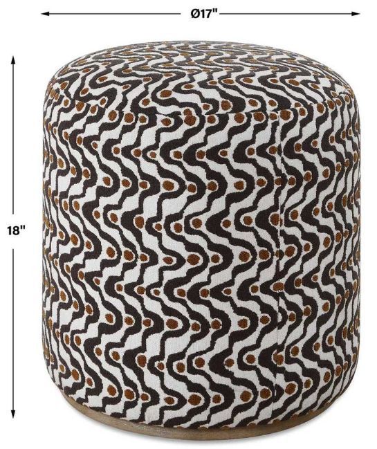 Uttermost® Cas Espresso Plush Ottoman-2