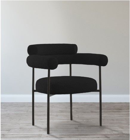 Meridian Furniture Blake Black/Matte Black Boucle Dining Chair-3