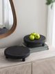 A & B Home 2-Piece Black Teak Footed Plant Stand Set-4