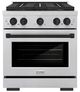 ZLINE Autograph Edition Paramount 30" 4.2 Cu. Ft. Satin Stainless Steel Dual Fuel Range with 4 Burner DuoPro™ Cooktop and Electric Convection Oven in Matte Black Accents-0