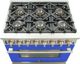 FORNO® Capriasca 36" Stainless Steel Pro Style Dual Fuel Range with Blue Door-4