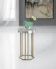 Hooker® Furniture Melange Grove Clear Acrylic Top Round End Table with Antique Brass Base-1
