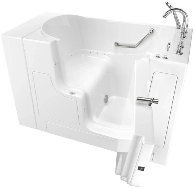 American Standard Gelcoat White 30” x 52” x 40" Walk-in Tub with Air Spa System - Right-Hand Drain with Faucet-0