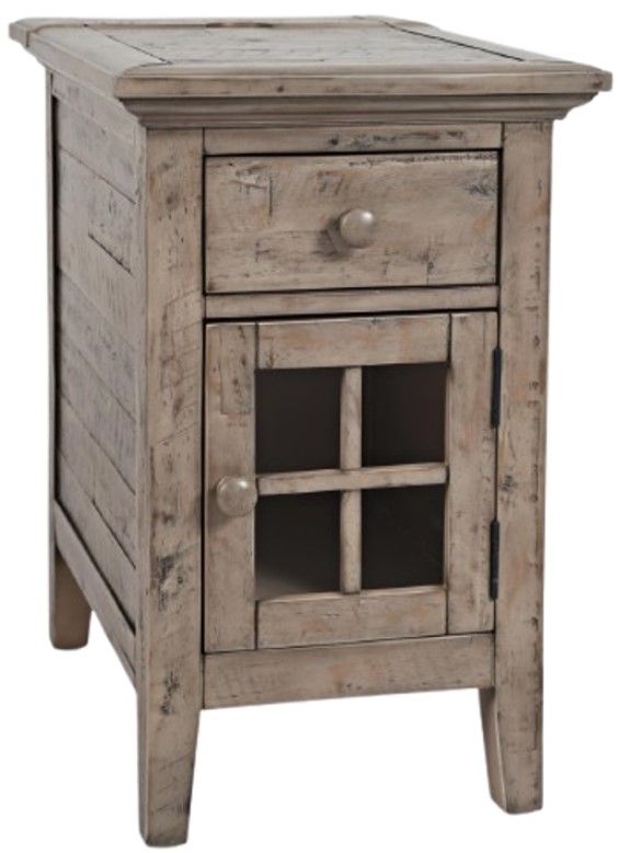 Jofran Inc. Rustic Shores Brown/Gray Power Chairside Table-0