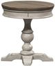 Liberty Furniture Heartland Tobacco Pedestal Chairside Table with Antique White Base-2