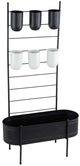 A & B Home Black Multi-Tiered Plant Stand with Buckets and Trough-0