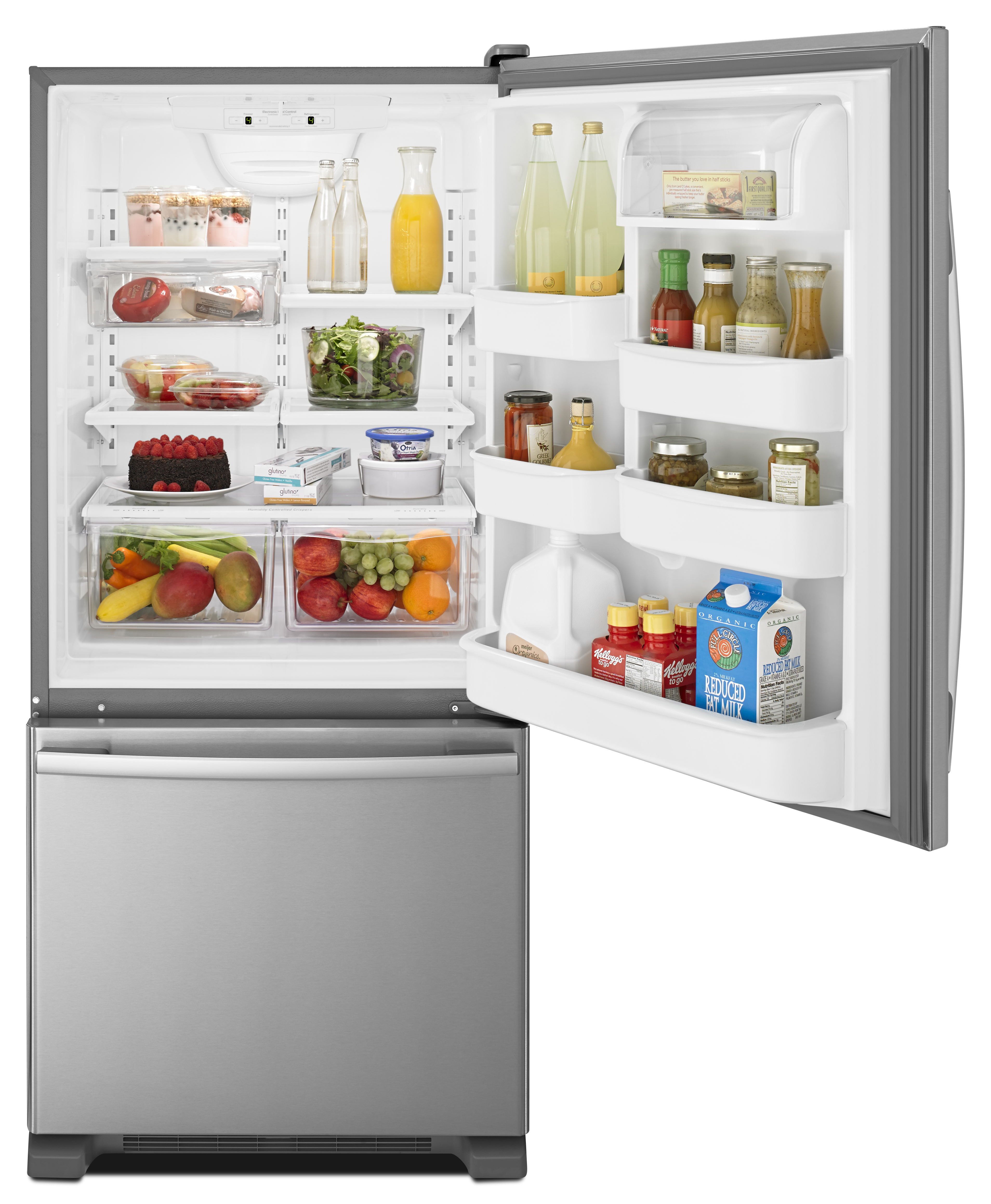 Amana 30 in. 18.7 Cu. Ft. Stainless Steel Bottom Freezer Refrigerator - Thumbnail 3