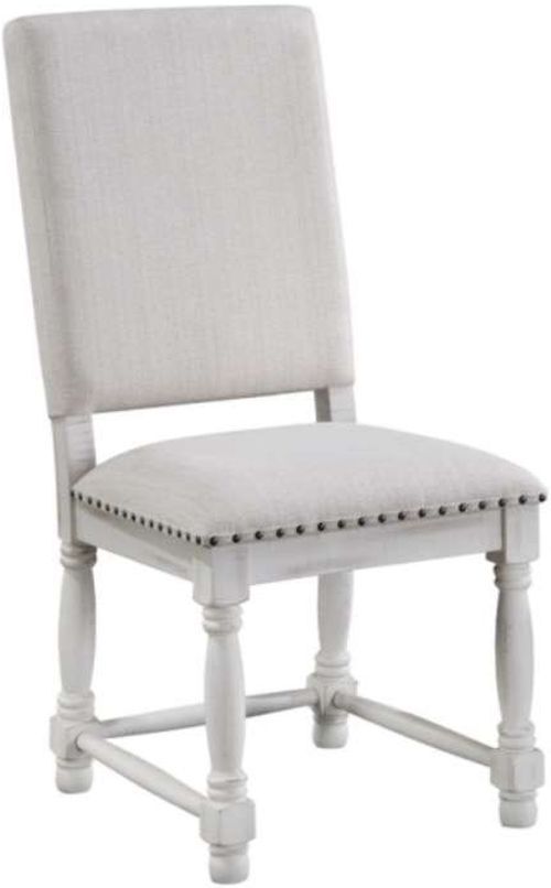 Winners Only® Augusta Gray/White Upholstered Dining Side Chair-0