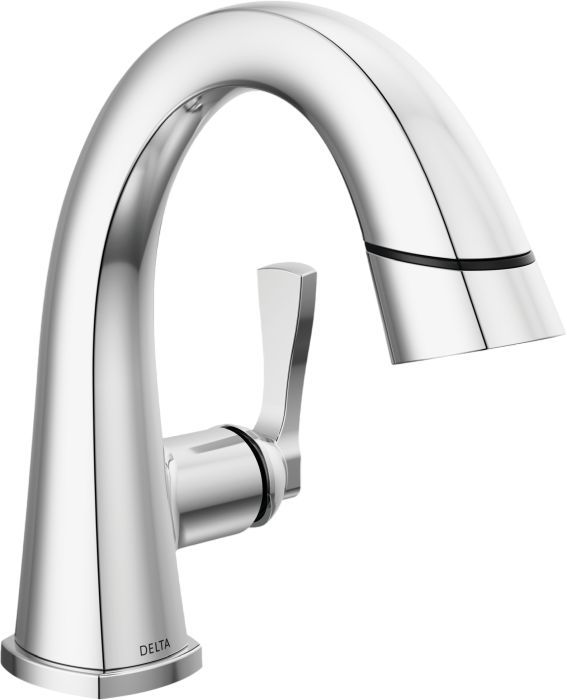 Delta Stryke® Lumicoat® Chrome Single Lever Handle Pull Down Bathroom Faucet-0