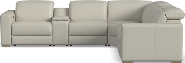 Flexsteel® Aurora 6-Piece Coconut Milk Power Reclining Sectional with Power Headrests-3