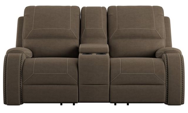 Emerald Home Adrian Walnut Brown Manual Glider Reclining Loveseat with Console-3