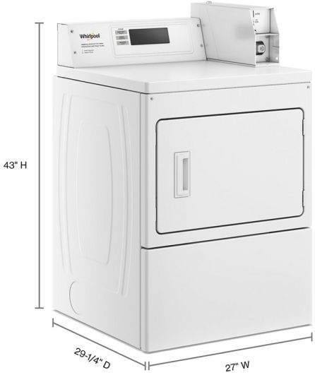 Whirlpool Commercial® 7.4 Cu. Ft. White Front Load Electric Dryer-3