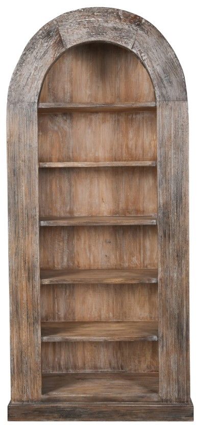 Classic Home Brown 82" Tall Arch Bookcase-1