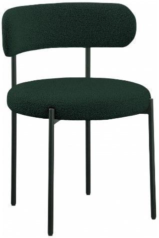 Meridian Furniture Beacon Green/Black Boucle Upholstered Dining Chair-0