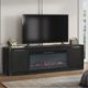 Legends Home Genevieve Black 84" Fireplace Console-2
