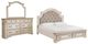 Signature Design by Ashley® Realyn 3-Piece Chipped White Queen Upholstered Bed Set-0