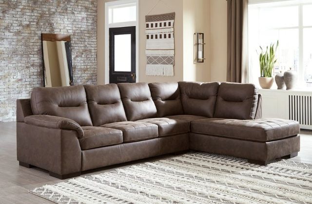 Signature Design by Ashley® Maderla 2-Piece Walnut Right-Arm Facing Sectional and Chaise-3