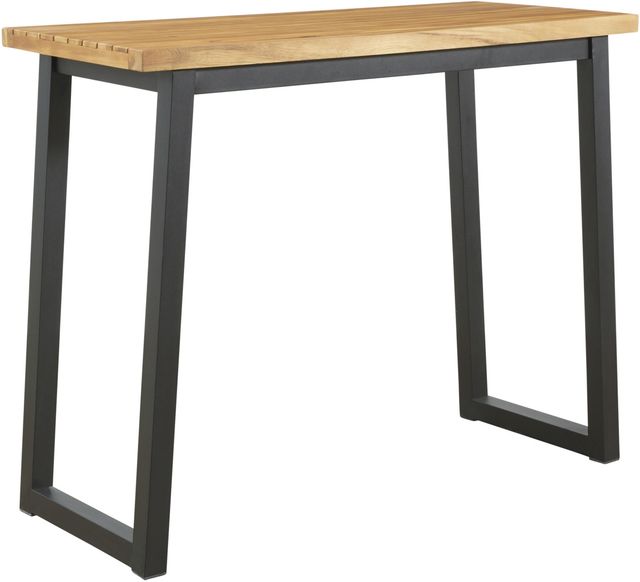 Signature Design by Ashley® Town Wood 3-Piece Brown/Black Outdoor Dining Table Set-2