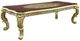 ACME Furniture Cabriole Glass Top Rectangular Dining Table with Gold Base-0