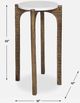 Uttermost® Vivi White Drink Table with Antique Brass Legs-2