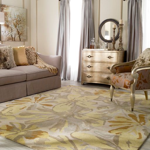 Surya Athena Beige Floral 5'x8' Area Rug-3