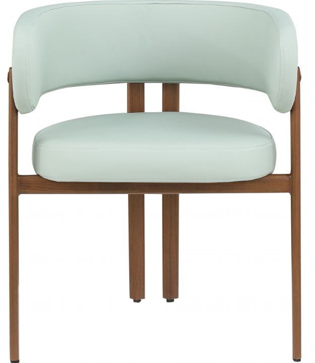 Meridian Furniture Gideon Mint/Walnut Vegan Leather Dining Chair-1