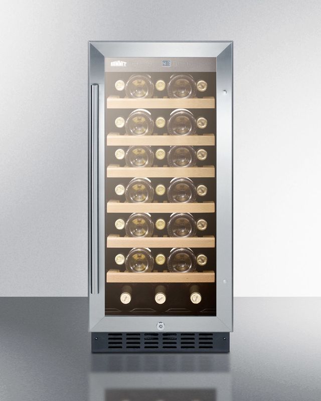 Summit® 15" Stainless Steel Wine Cooler-2