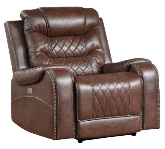 Homelegance® Putnam Brown Power Recliner-0