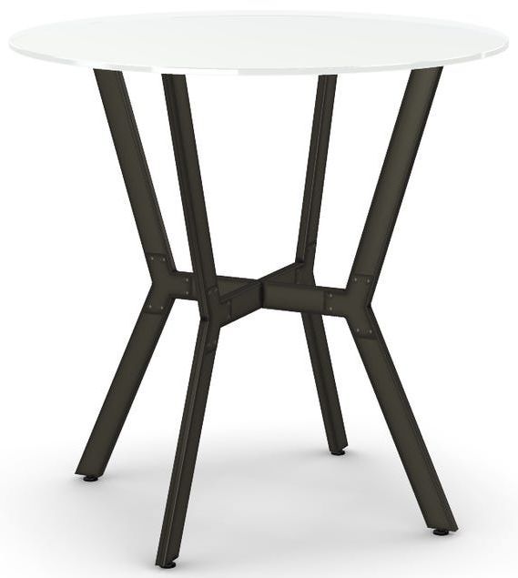 Amisco Customizable Norcross 36" White Glass Round Counter Height Table-0