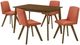 Armen Living Gina 5-Piece Poppy/Walnut Dining Set-0
