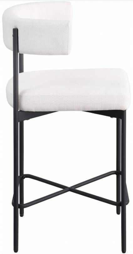 Meridian Furniture Rivage Cream/Matte Black Counter Stool-2