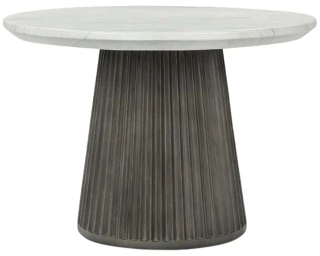 Classic Home Caspia White Concrete Outdoor Dining Table with Gray Base-0