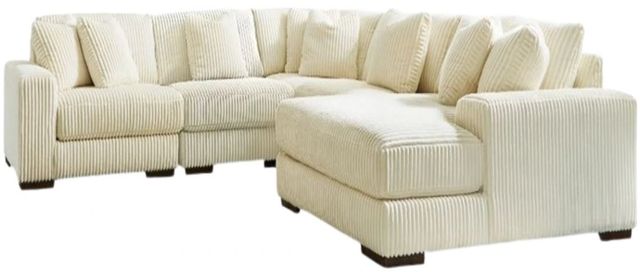 Clearance Signature Design by Ashley® Lindyn 5-Piece Ivory Right-Arm Facing Sectional and Chaise-1