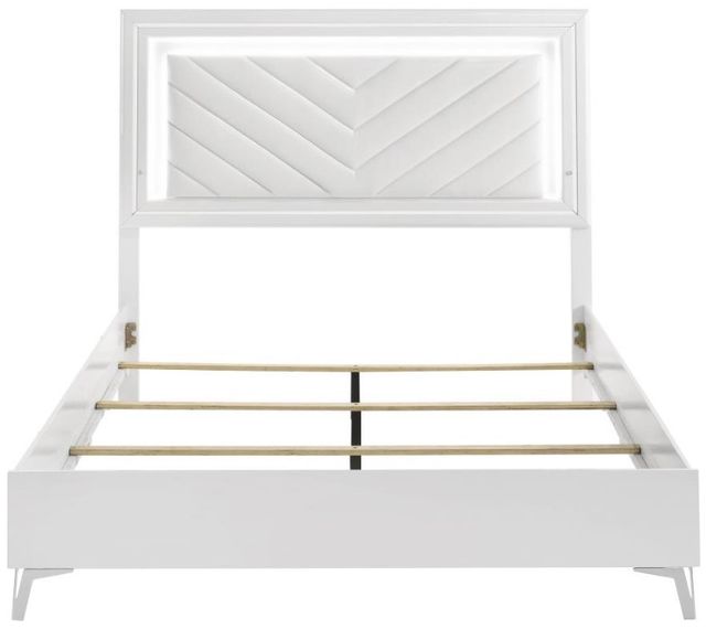 Coaster® Cassia White High Gloss Queen Panel Bed-2